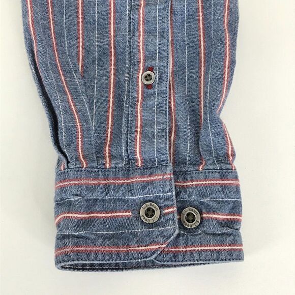 L.L. Bean Button Up Shirt Men's Large Striped Long Sleeve Cotton Casual Pockets - Picture 5 of 9